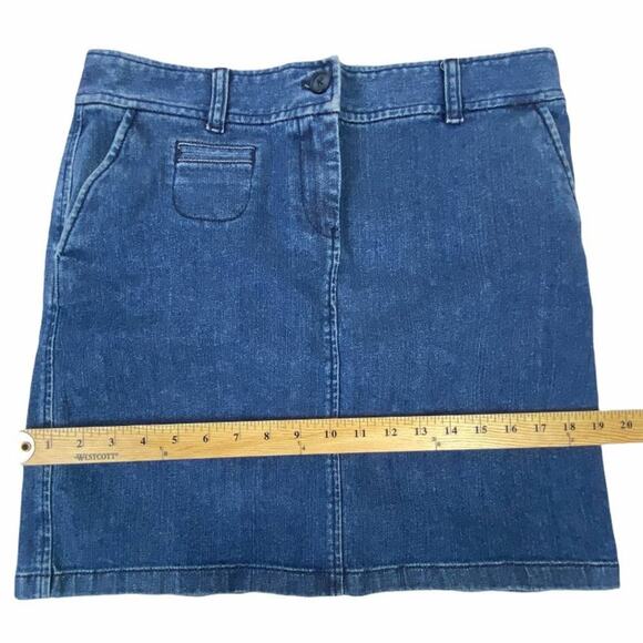 Ann Taylor LOFT Blue Denim Miniskirt Pockets Belt Loops Size 4 - Picture 9 of 10